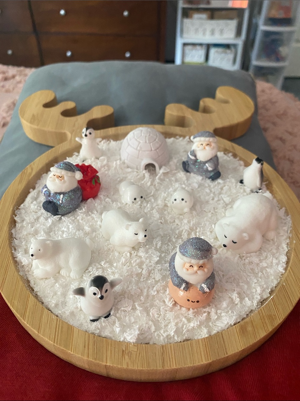 Winter Polar Animal Miniature Scene with Igloo